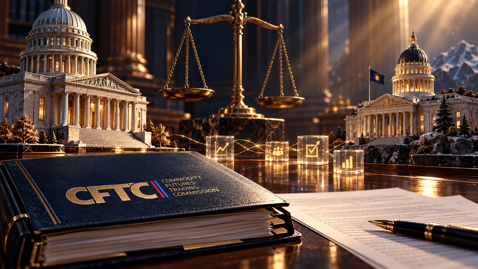 预测市场：CFTC起诉犹他州，捍卫联邦管辖权 — 原创概念插图