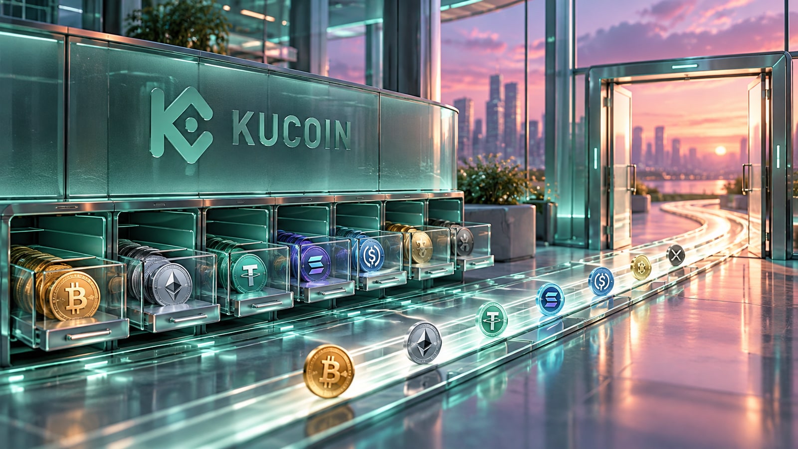 KuCoin annonce l’arrêt de ses services aux utilisateurs en Russie et en Biélorussie — illustration conceptuelle originale