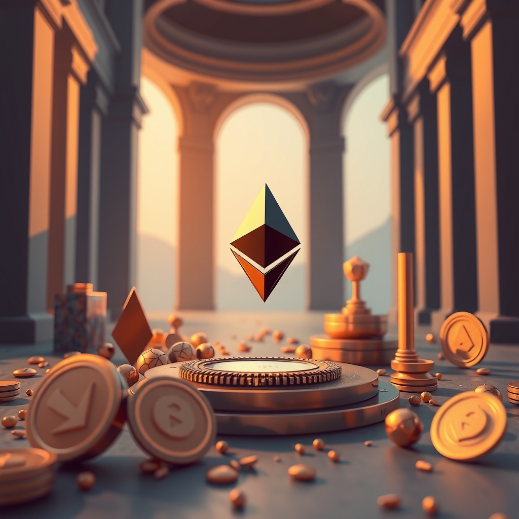 十月以太币ETF资金流出及其对以太坊需求的影响 — 原创概念插图