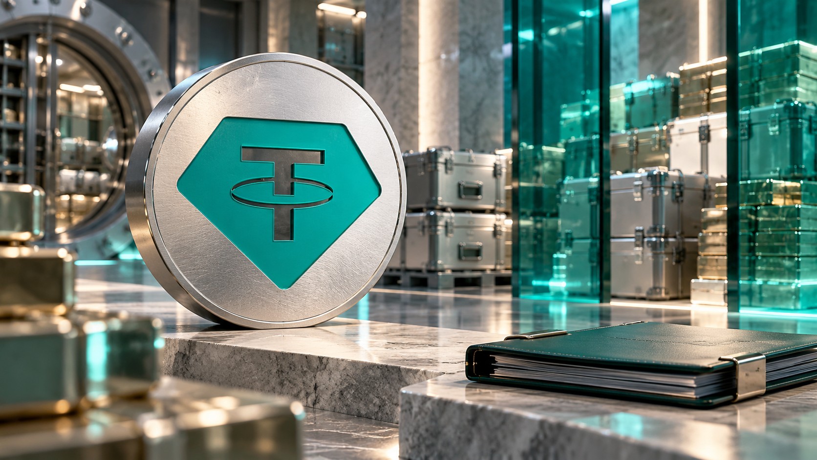 Tether anuncia 1.500 millones de dólares de beneficio operativo trimestral, con reservas verificadas al 30 de septiembre — ilustración conceptual original