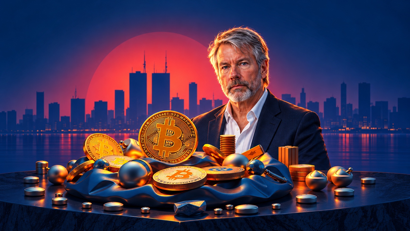 Strategy interrompt ses achats de bitcoin et rachète ses propres actions STRC — illustration conceptuelle originale
