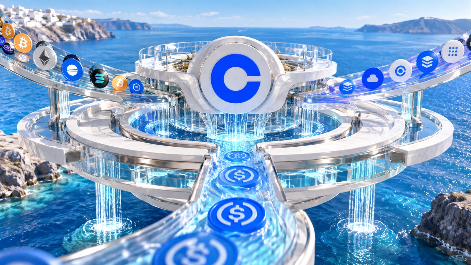 Coinbase annonce 719 millions de dollars de bénéfice net au troisième trimestre — illustration conceptuelle originale