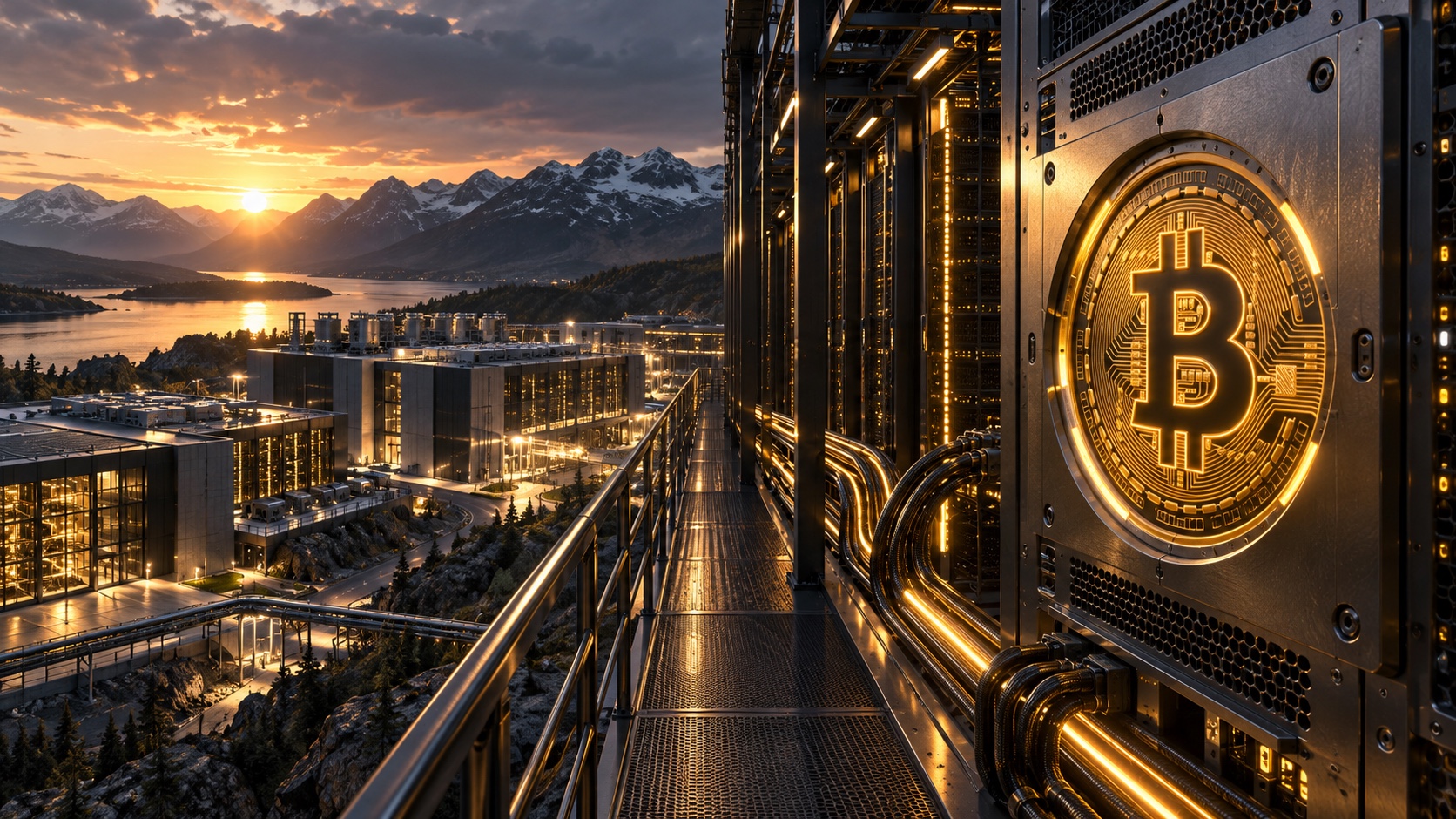 Infrastructure numérique Bitcoin, illustration conceptuelle