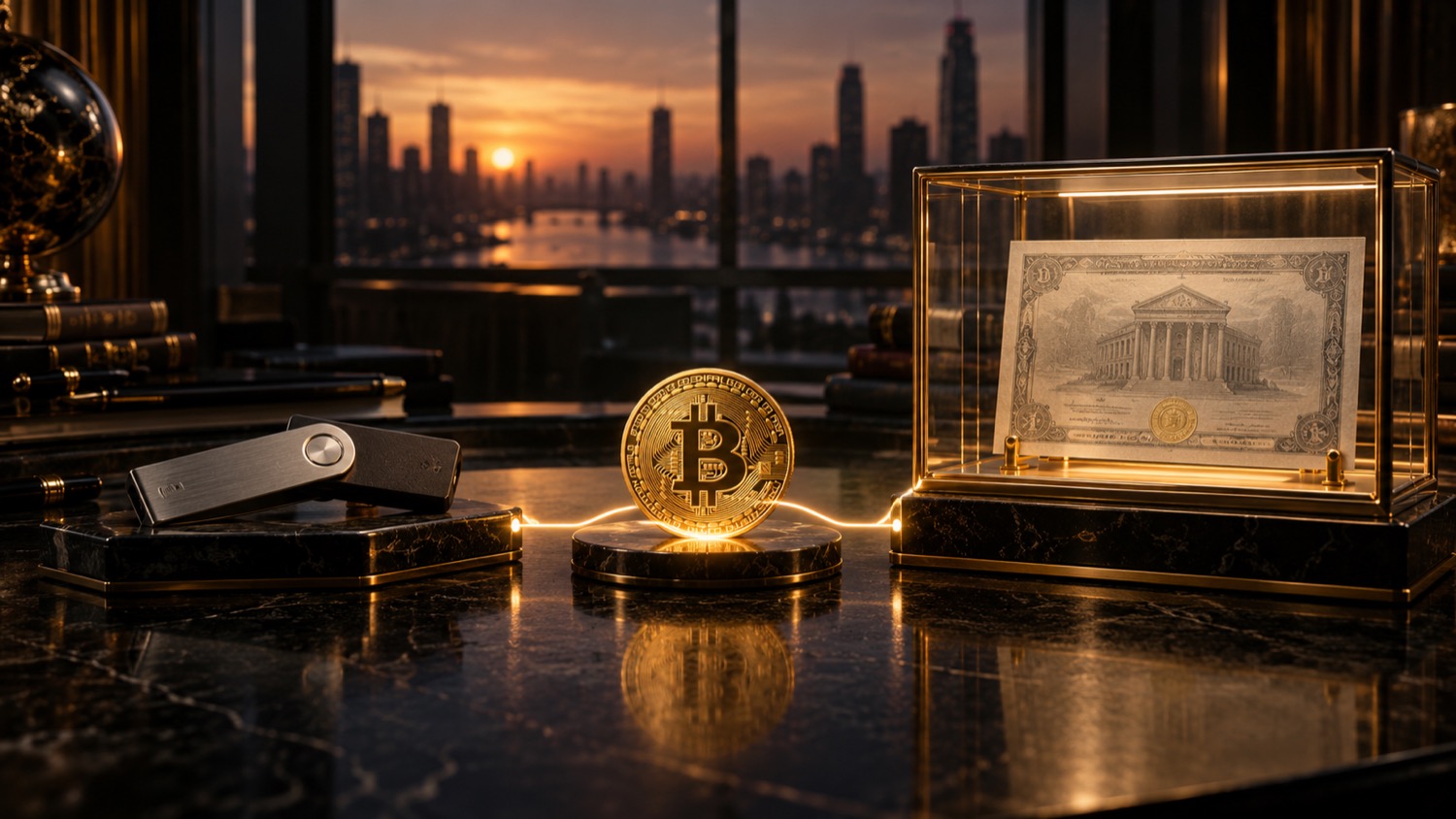 Bitcoin en direct ou ETP : les différences de détention à comprendre — illustration conceptuelle
